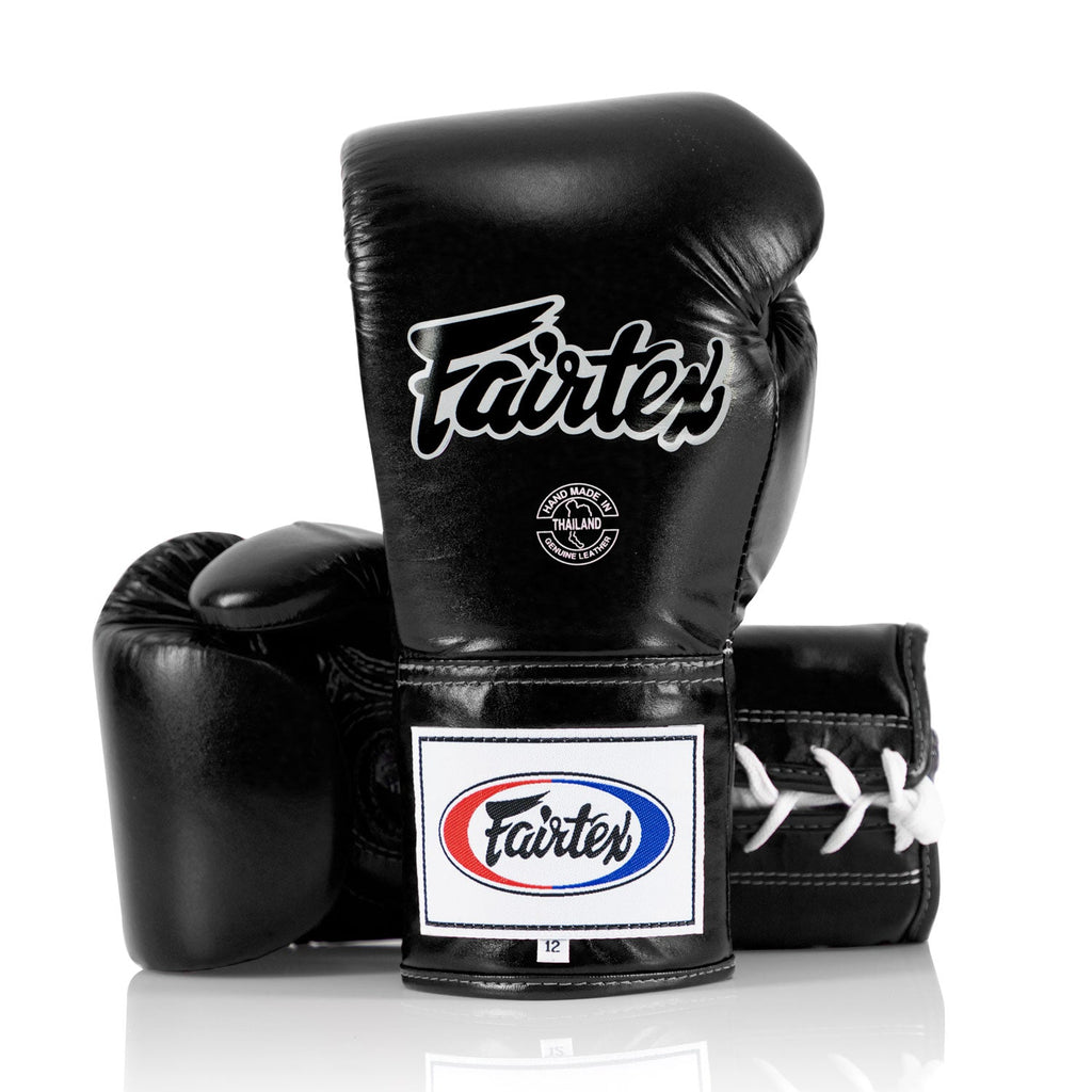 Fairtex Lace-up Boxing Gloves Black