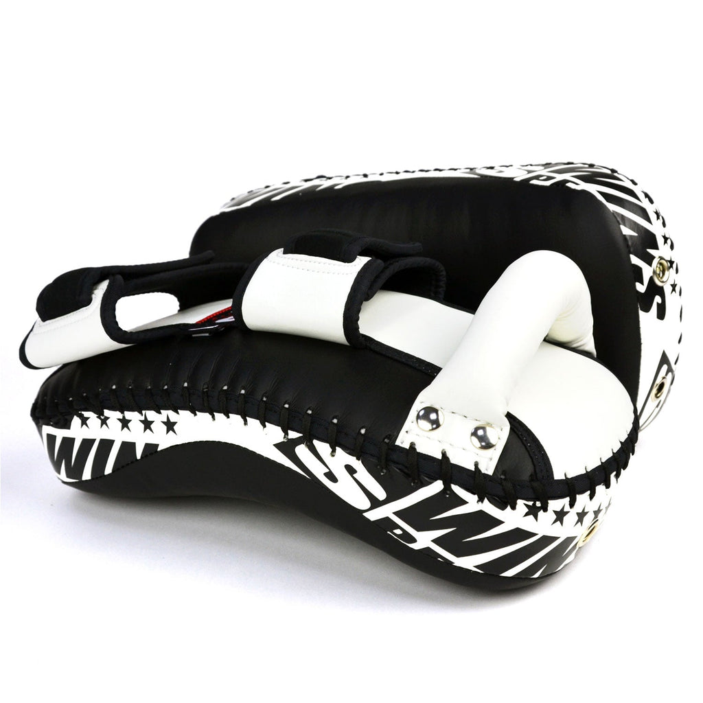 Twins Light Weight Thai Kick Pads Black/White