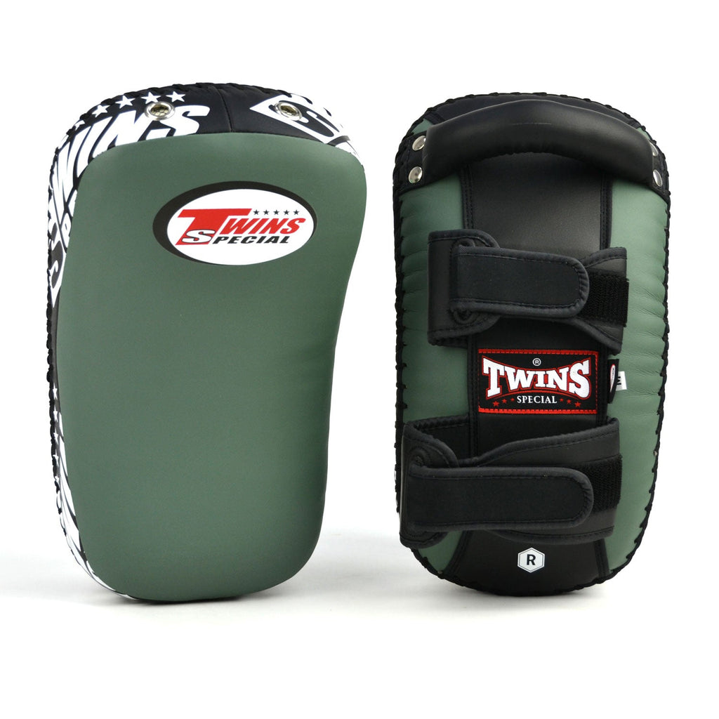 Twins Light Weight Thai Kick Pads Olive/Green