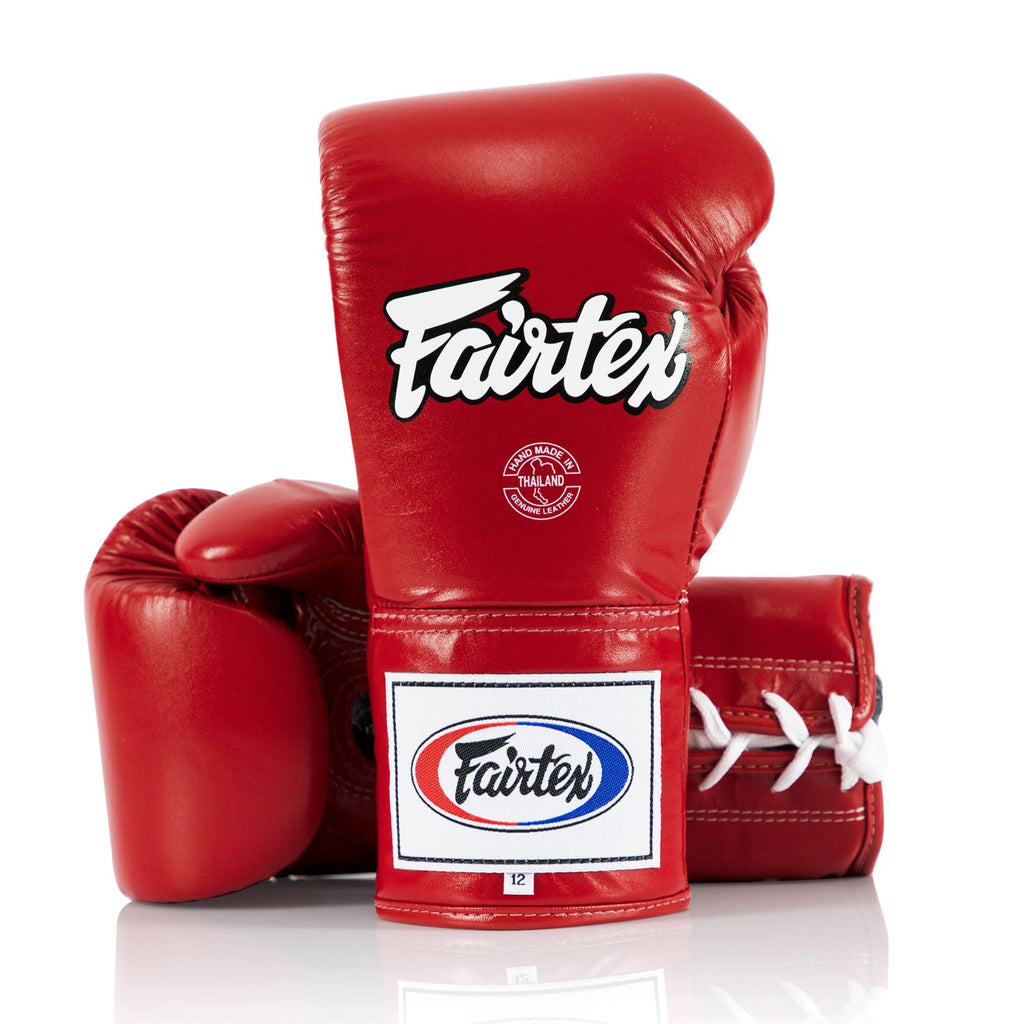 Fairtex Lace-up Boxing Gloves Red