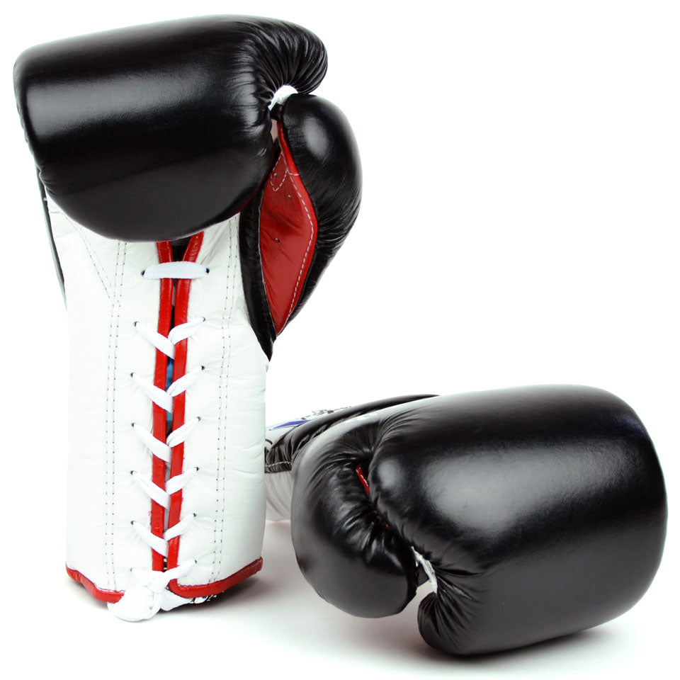 Fairtex Mexican Lace-up Boxing Gloves Black/Red