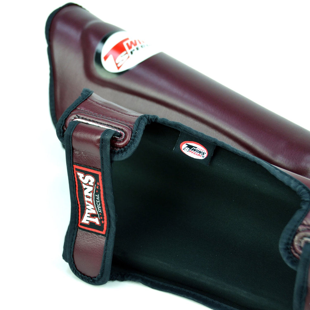 Twins Double Padded Shin Pads Maroon