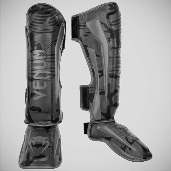 Venum Elite Shin Guards Black/Dark Camo