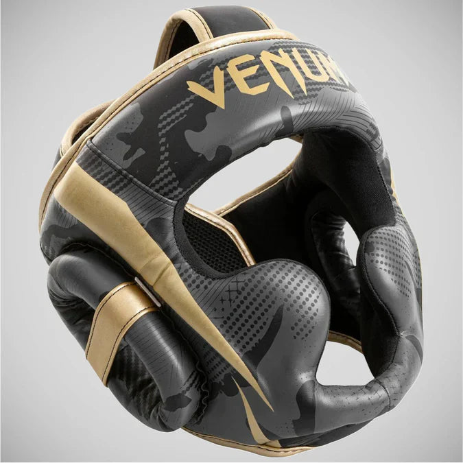 Venum Elite Head Guard Dark Camo/Gold