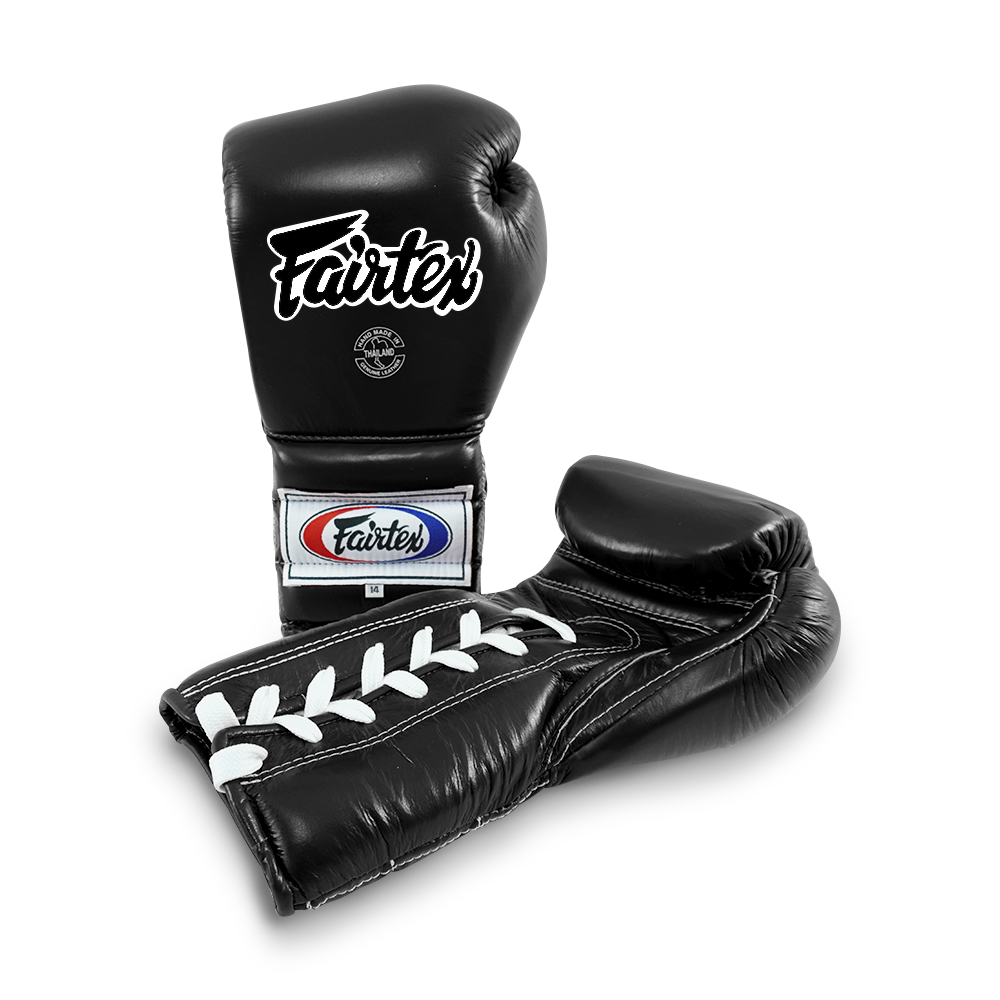 Fairtex Mexican Lace-up Boxing Gloves Black