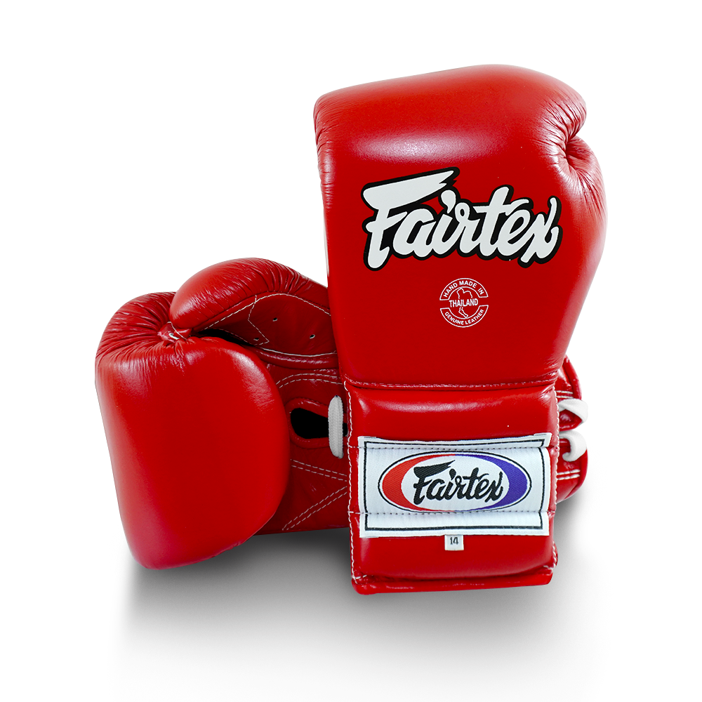 Fairtex Mexican Lace-up Boxing Gloves Red