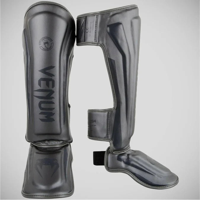 Venum Elite Shin Guards Grey/Grey