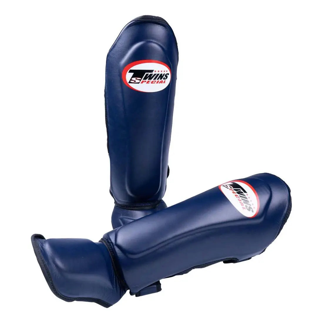 Twins Leather Double Padded Shin Guards Navy