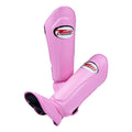 Twins Leather Double Padded Shin Guards Pink