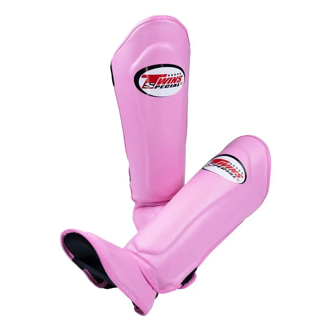 Twins Leather Double Padded Shin Guards Pink