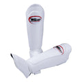 Twins Leather Double Padded Shin Guards White