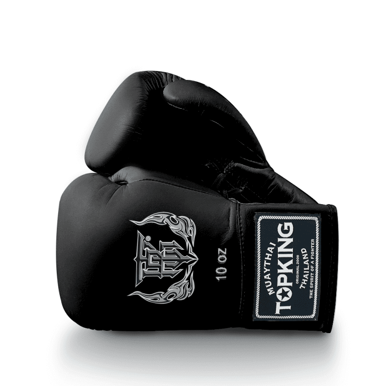 Top King Pro Lace Up Boxing Gloves TKBGPL Black