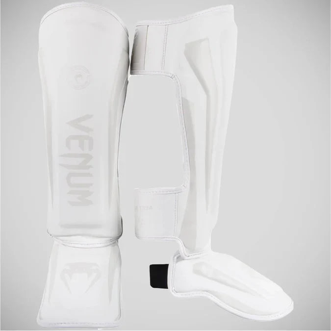 Venum Elite Shin Guards White/White