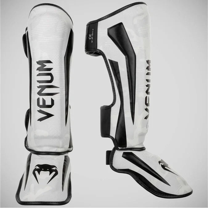 Venum Elite Shin Guards White/Camo
