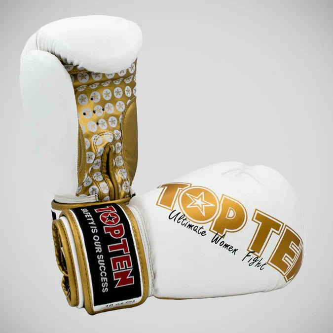 Top Ten Womens Boxing Gloves White/Gold