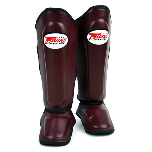 Twins Double Padded Shin Pads Maroon