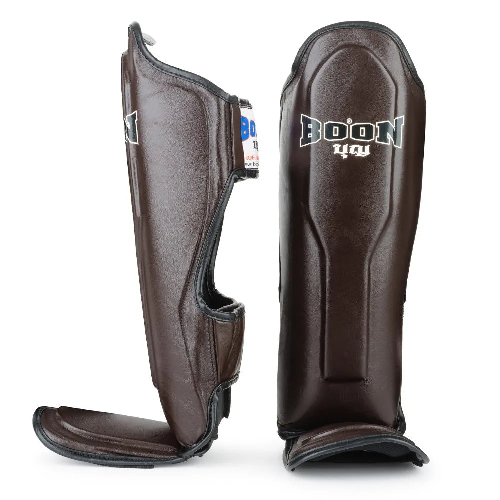 Boon Sport Muay Thai Shin Guards Brown