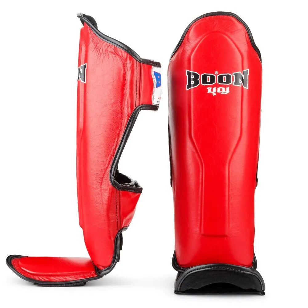 Boon Sport Muay Thai Shin Guards Red