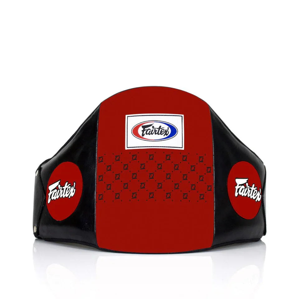 Fairtex Standard Leather Belly Pad BPV1  Black/Red