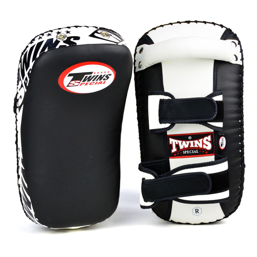 Twins Light Weight Thai Kick Pads Black/White