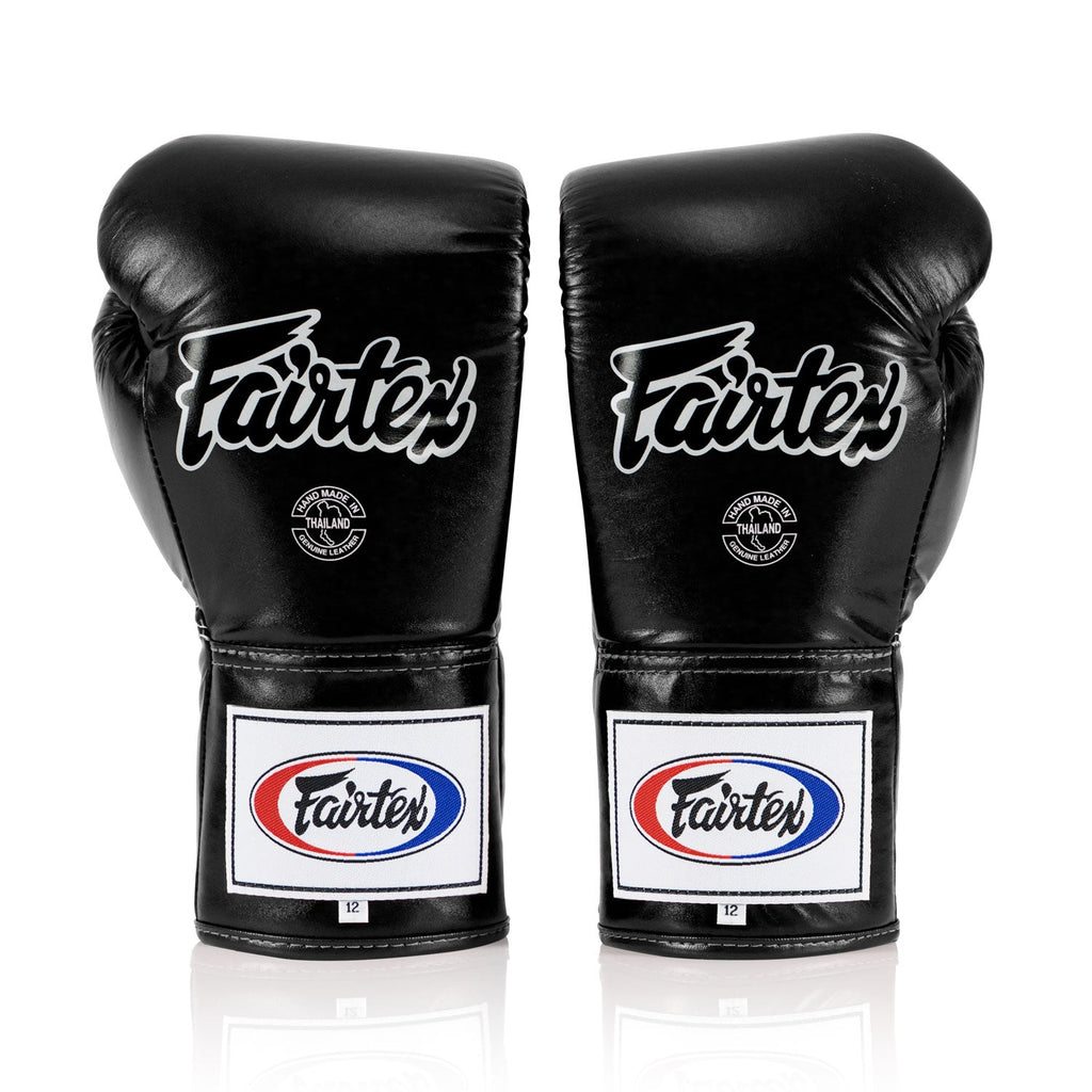 Fairtex Lace-up Boxing Gloves Black