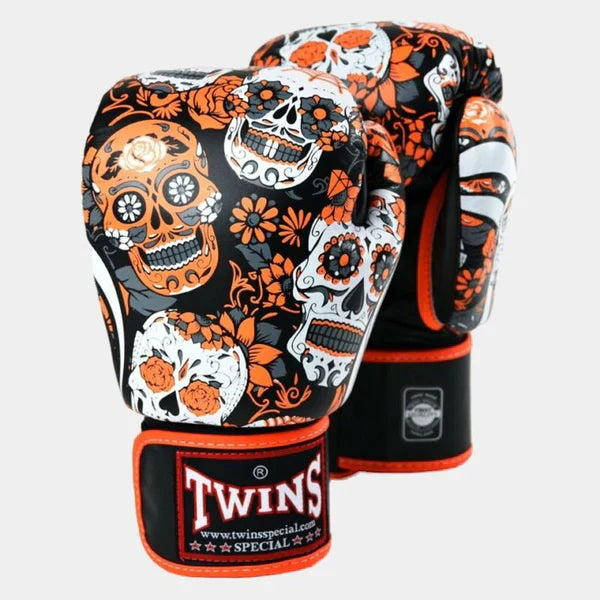 Twins Skull Boxing Gloves Orange