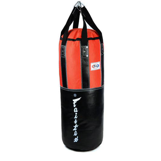Fairtex Extra Large Leather Heavy Punch Bag HB3 Filled Black/Red
